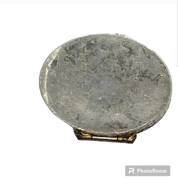 VINTAGE ORNATE FLORAL MICRO MOSAIC DESIGN GOLDTONE TRINKET BOX - Picture 5 of 6